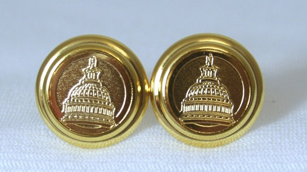 Gold Etched Capitol Cufflinks 002278