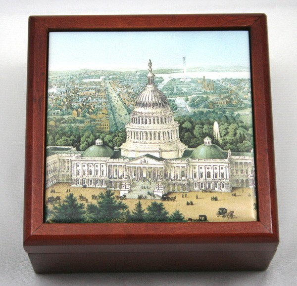 Capitol Wood Tile Jewelry Box 002144